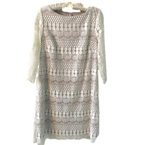 Cream Lace Dress, Medium, perfect for Bridal Shower or Easter!!